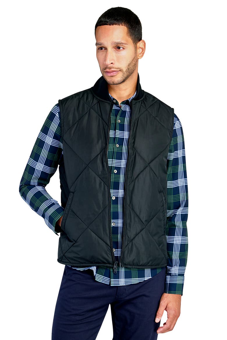 Solid Quilted Vest, Alternate, color, BLACK