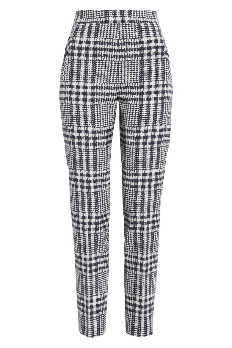 Hanette Plaid Ankle Pants, Alternate, color, NAVY FANTASY