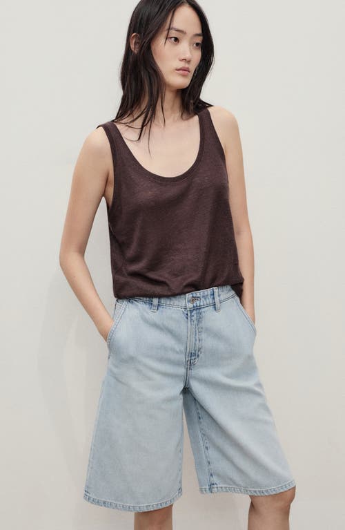 Mango Maddy High Waist Bermuda Denim Shorts In Blue