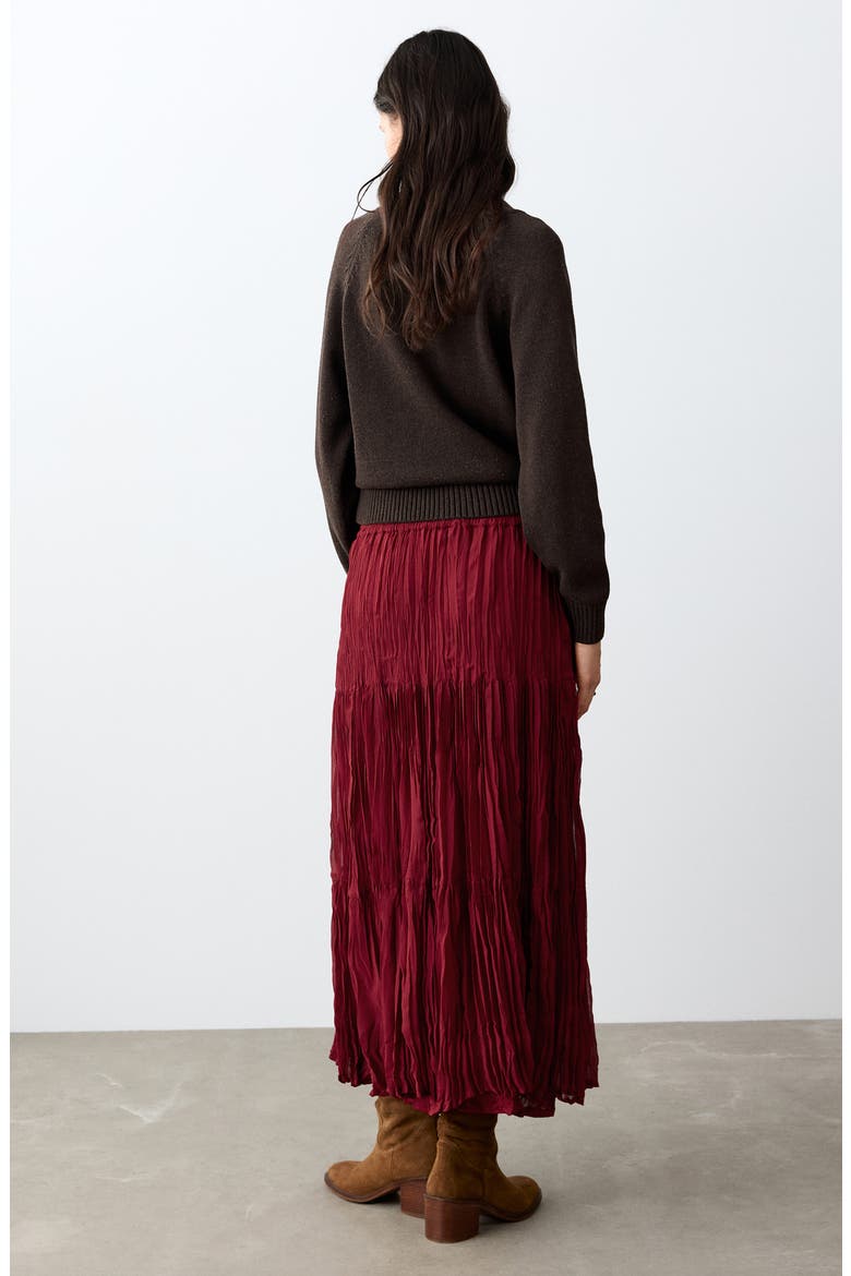 Tiered Maxi Skirt, Alternate, color, RED
