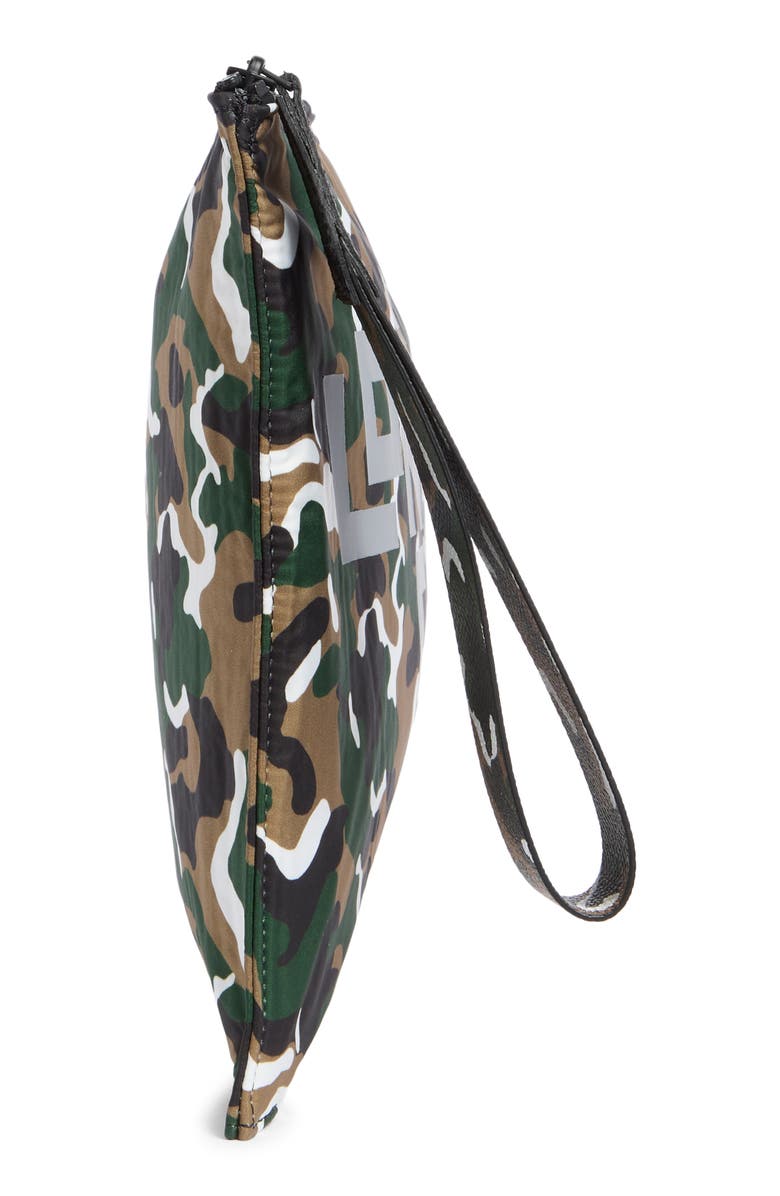 Longchamp Camo Wristlet, Alternate, color, Khaki