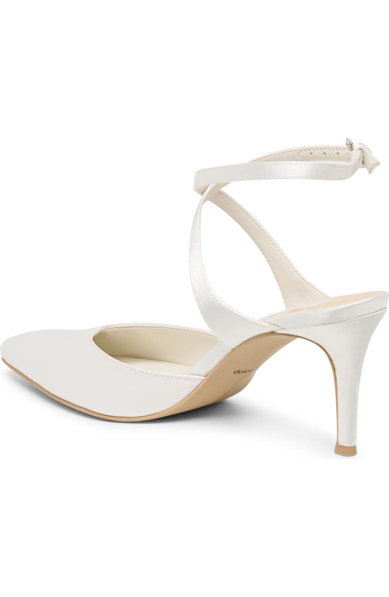 Dolce Vita Eliora Pointed Toe Ankle Strap Pump, Alternate, color, True White Satin