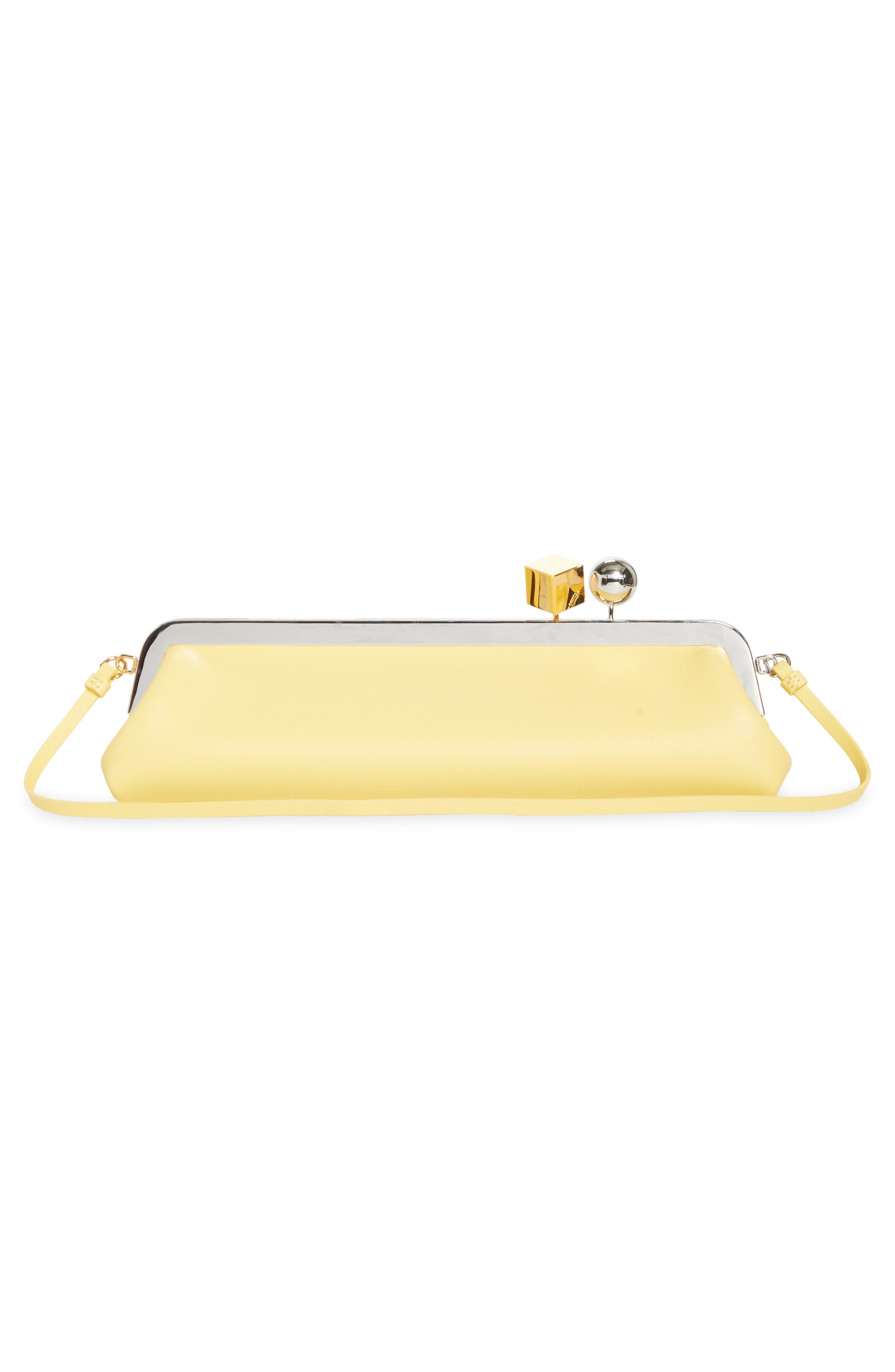 Jacquemus La Pochette Salon Leather Clutch, Alternate, color, Light Yellow 210