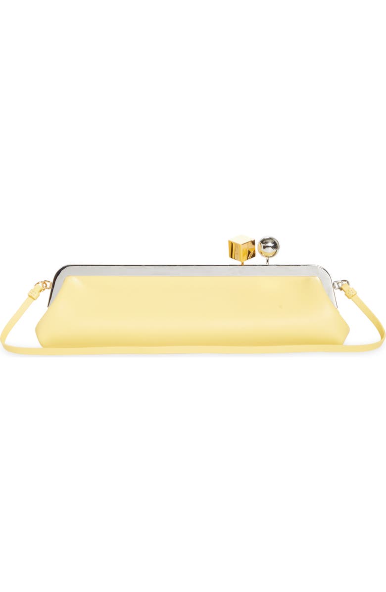 Jacquemus La Pochette Salon Leather Clutch, Alternate, color, Light Yellow 210