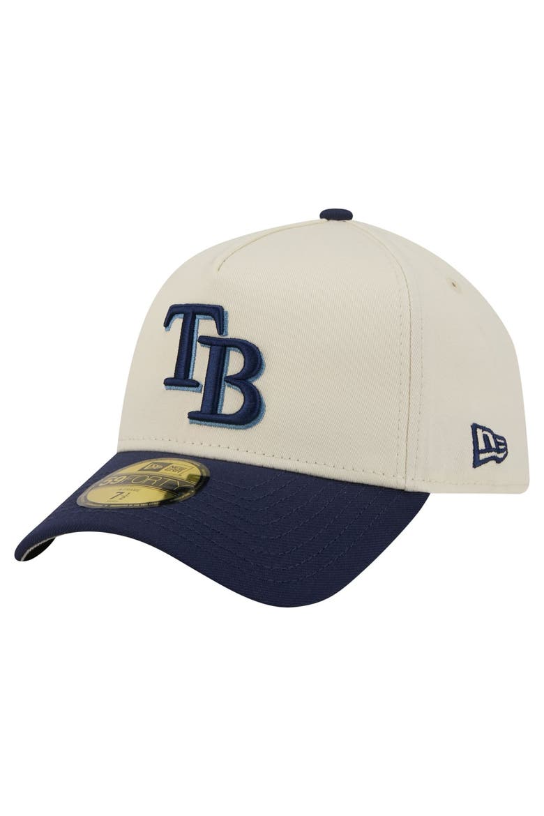 Men's New Era  Cream Tampa Bay Rays Chrome A-Frame 59FORTY Fitted Hat, Alternate, color, Cream