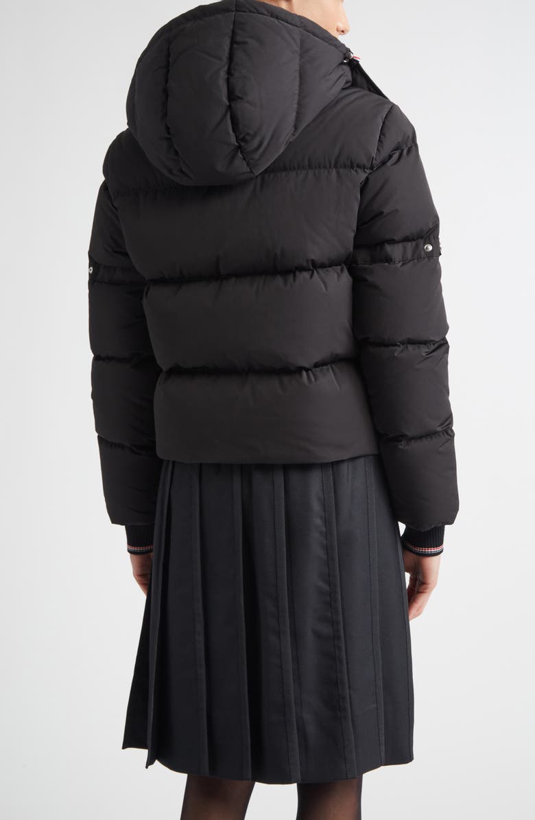 Thom Browne Armband Down Jacket with Removable Hood, Alternate, color, Black
