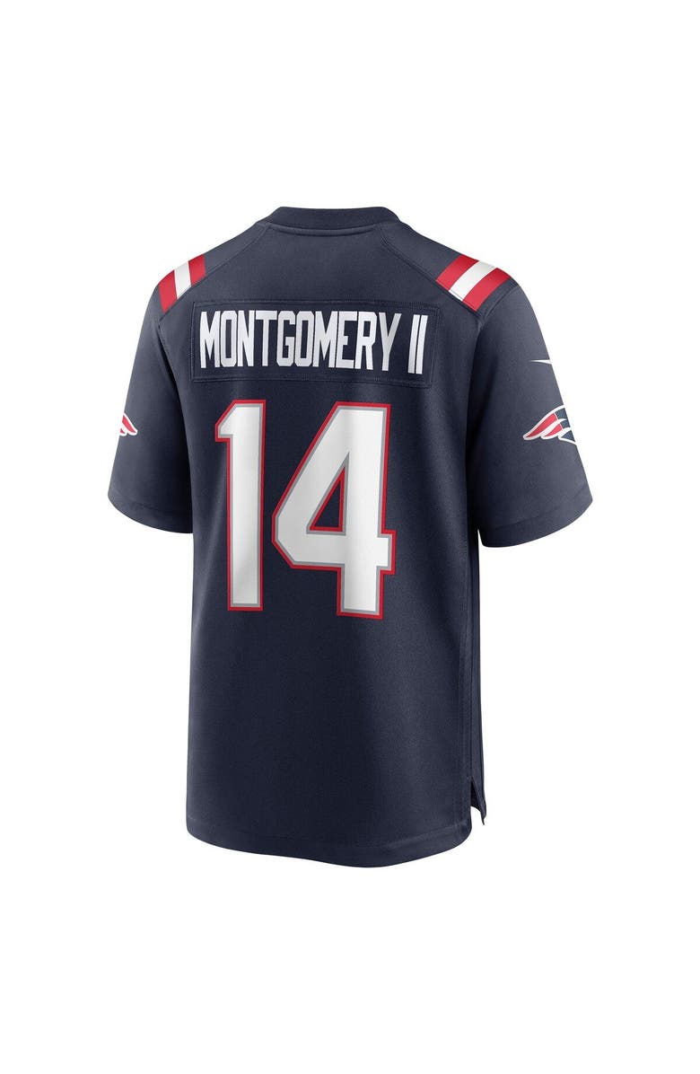 Nike Men's Nike Ty Montgomery Navy New England Patriots Game Jersey, Alternate, color,