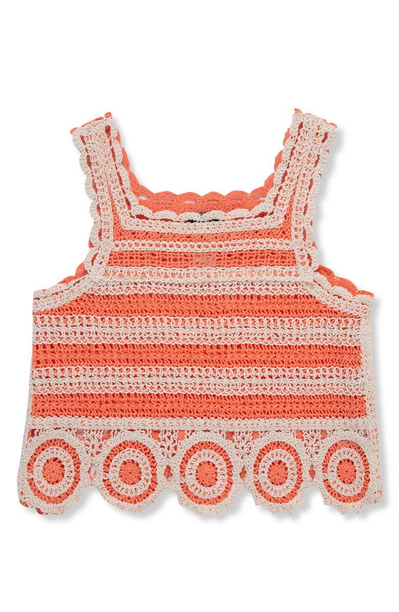 Truce Kids' Stripe Open Stitch Tank, Main, color, Orange Multi