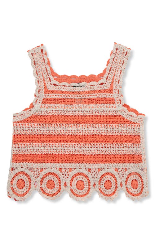 Truce Kids' Stripe Open Stitch Tank In Orange Multi