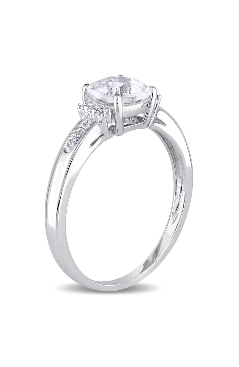 Julianna B. Cushion-Cut Gemstone & Diamond Ring 10k, Alternate, color, White Topaz