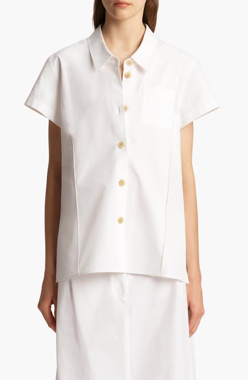Khaite Keefe Short-sleeve Button-down Shirt In White
