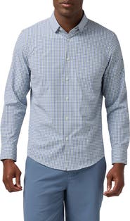 Mizzen+Main Leeward Trim Fit Olive Miles Plaid No Tuck Button-Up Shirt