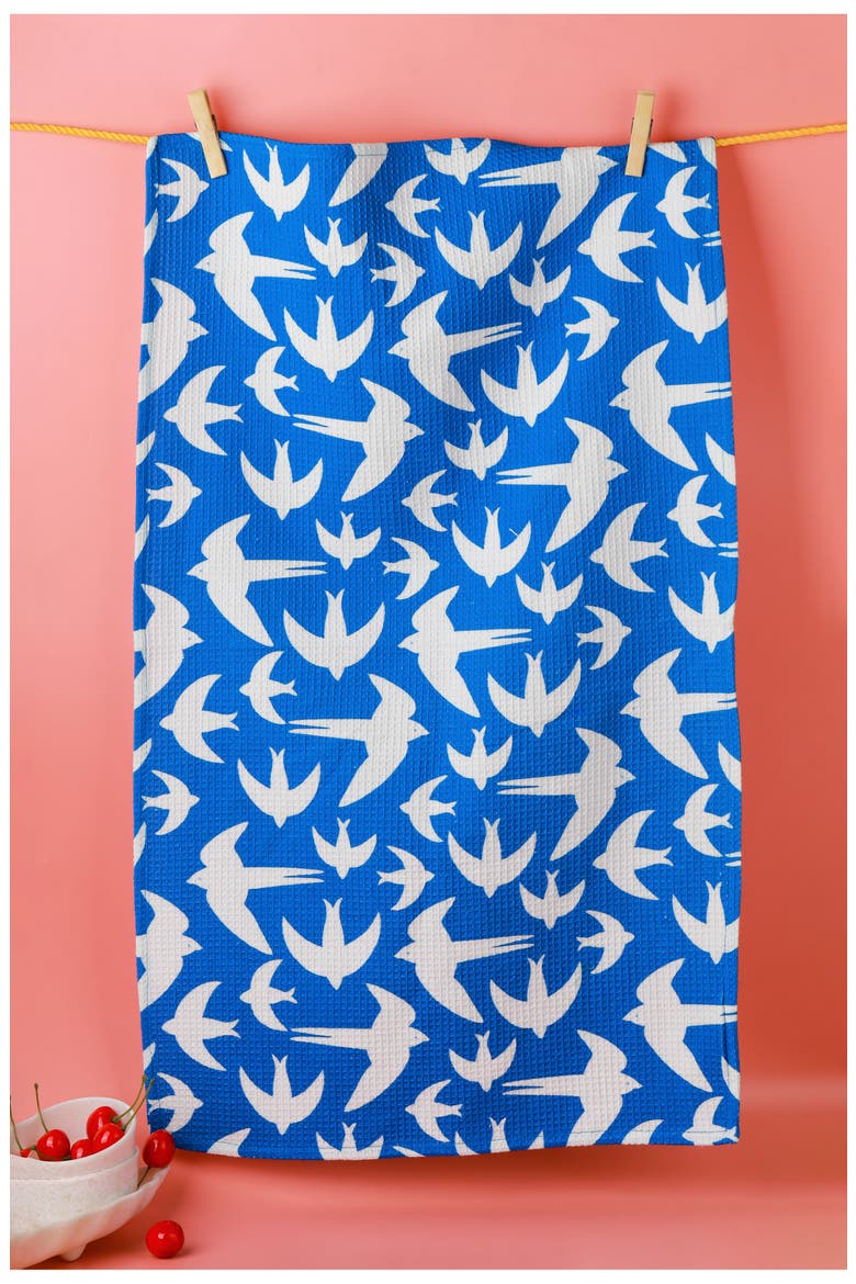 Love Is In The Air Set of 3 Kitchen Towels, Alternate, color, ROYAL BLUE/ CORAL OR