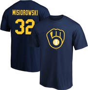 FANATICS Men's Fanatics Jacob Misiorowski Navy Milwaukee Brewers Big & Tall Name & Number T-Shirt