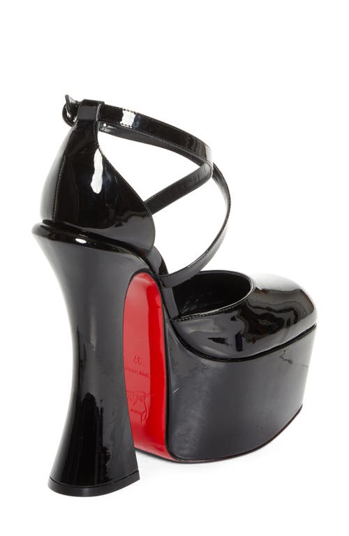 Christian Louboutin Aquadorcet Platform D'orsay Ankle Strap Pump In Black