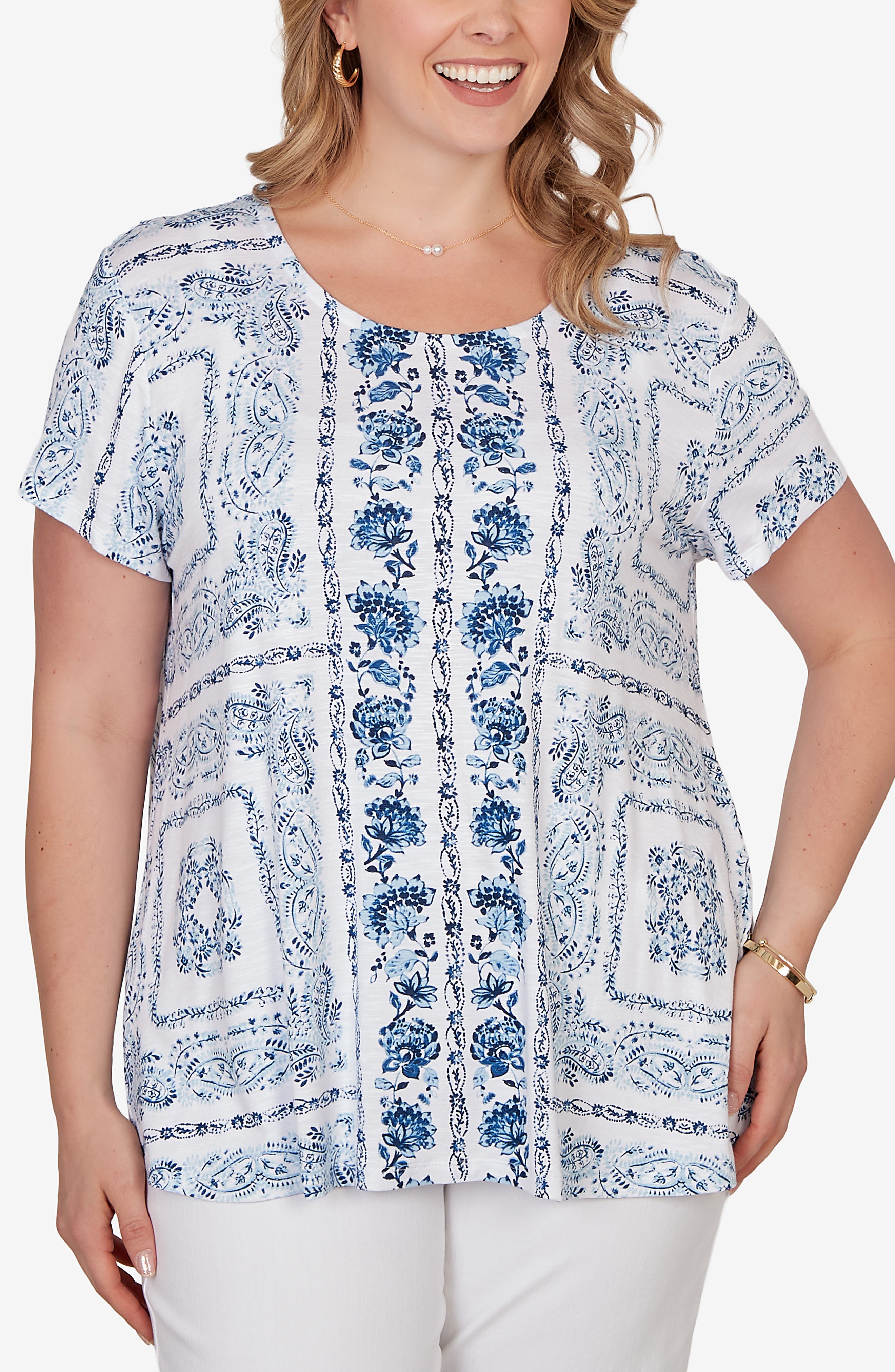 RUBY RD Sublimation Floral Jersey Top