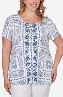 RUBY RD Sublimation Floral Jersey Top
