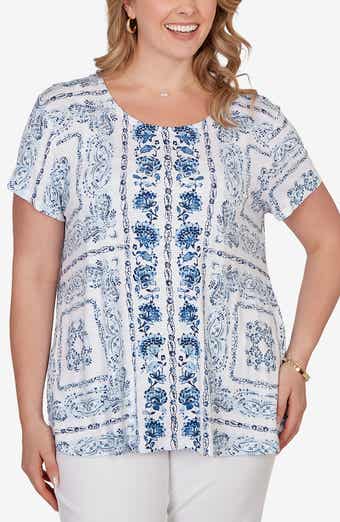 RUBY RD Sublimation Floral Jersey Top