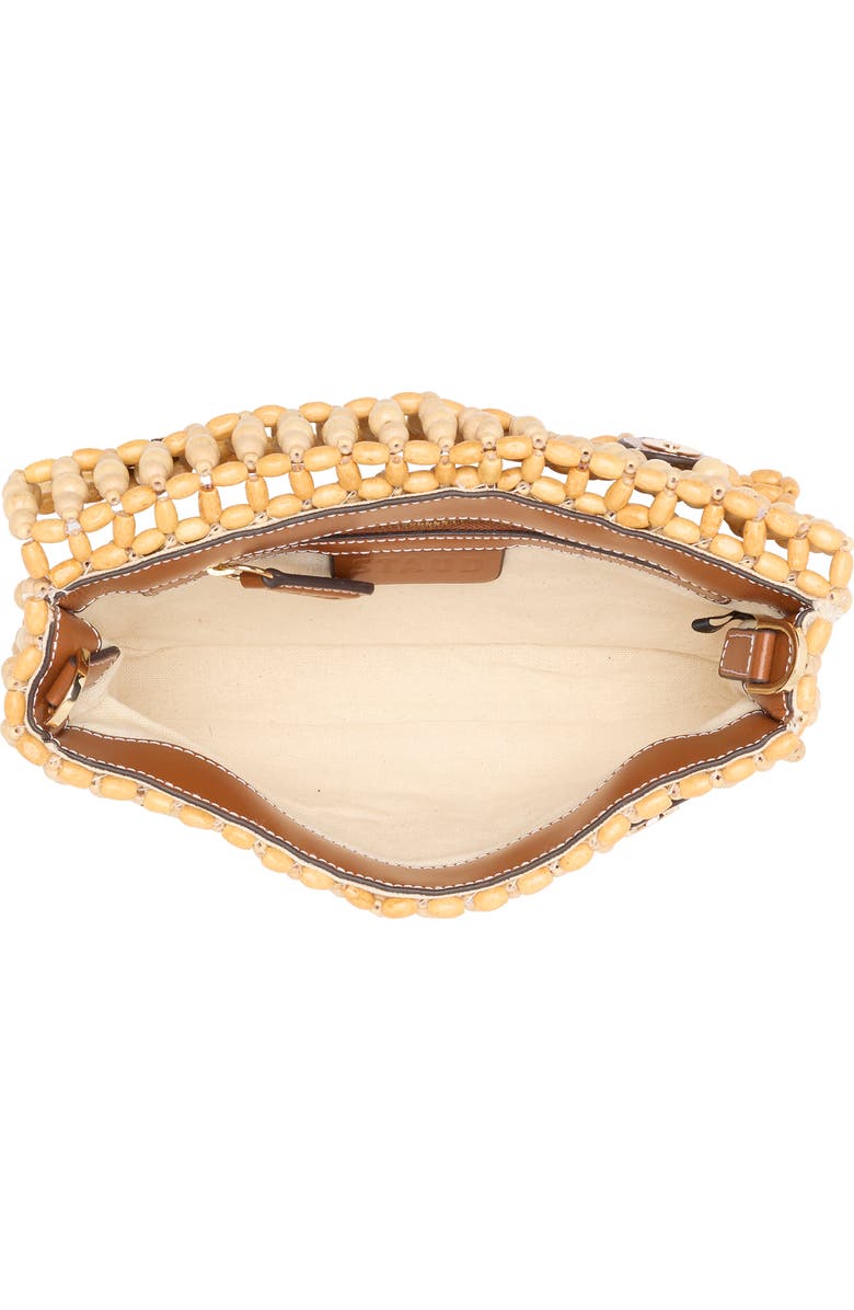 STAUD Timmy Beaded Shoulder Bag, Alternate, color, Natural Wood Beads