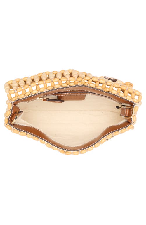 Staud Timmy Convertible Beaded Wood Shoulder Bag