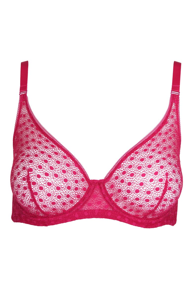 Daisy Cerise Underwire Bra, Alternate, color, CHERRY