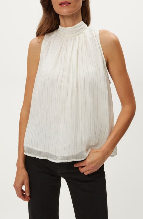 Alicia Metallic Stripe Tie Back Sleeveless Top