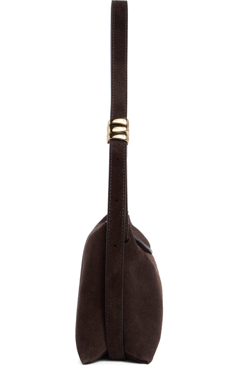 Madewell The Date Night Suede Shoulder Bag, Alternate, color, Dark Carob