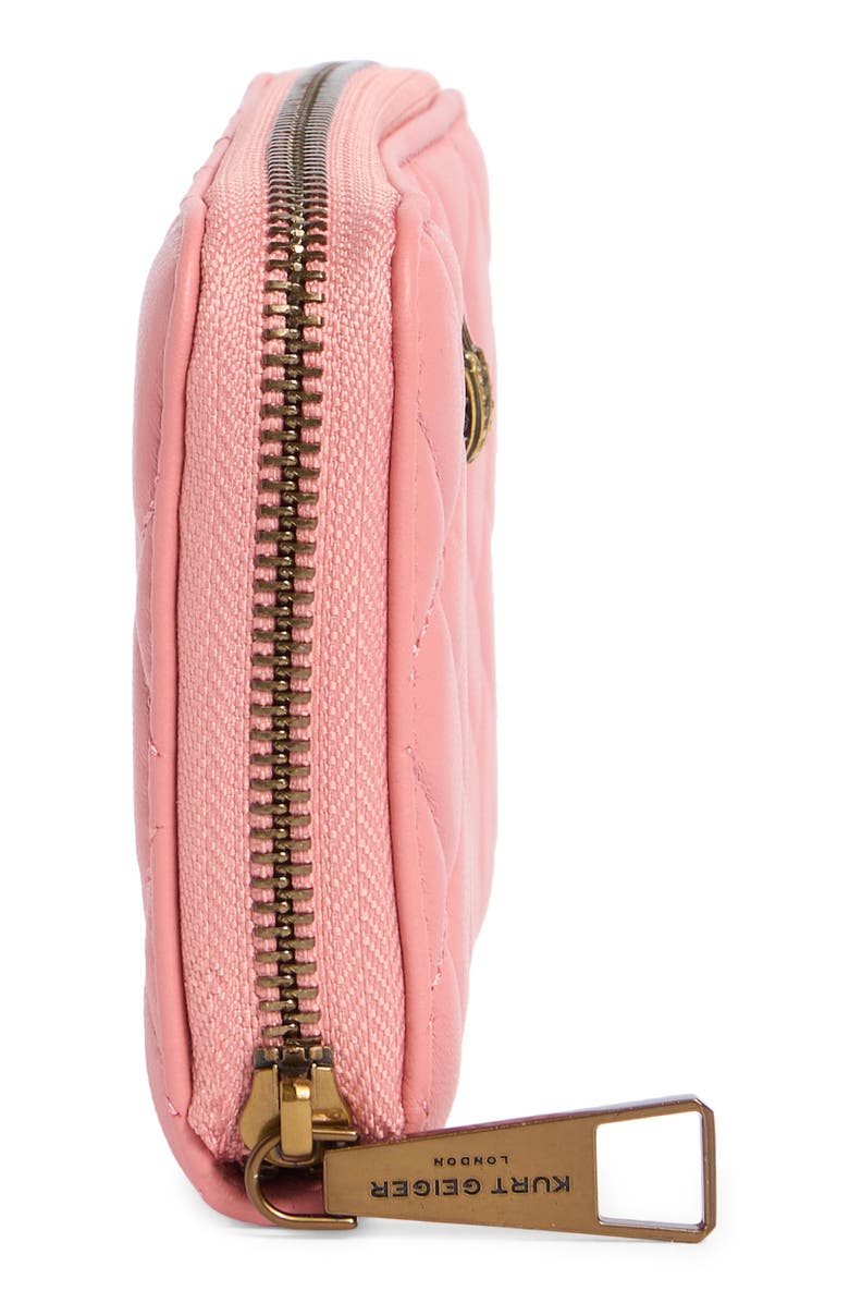 Kurt Geiger London Kensington Leather Zip Wallet, Alternate, color, Pink Comb