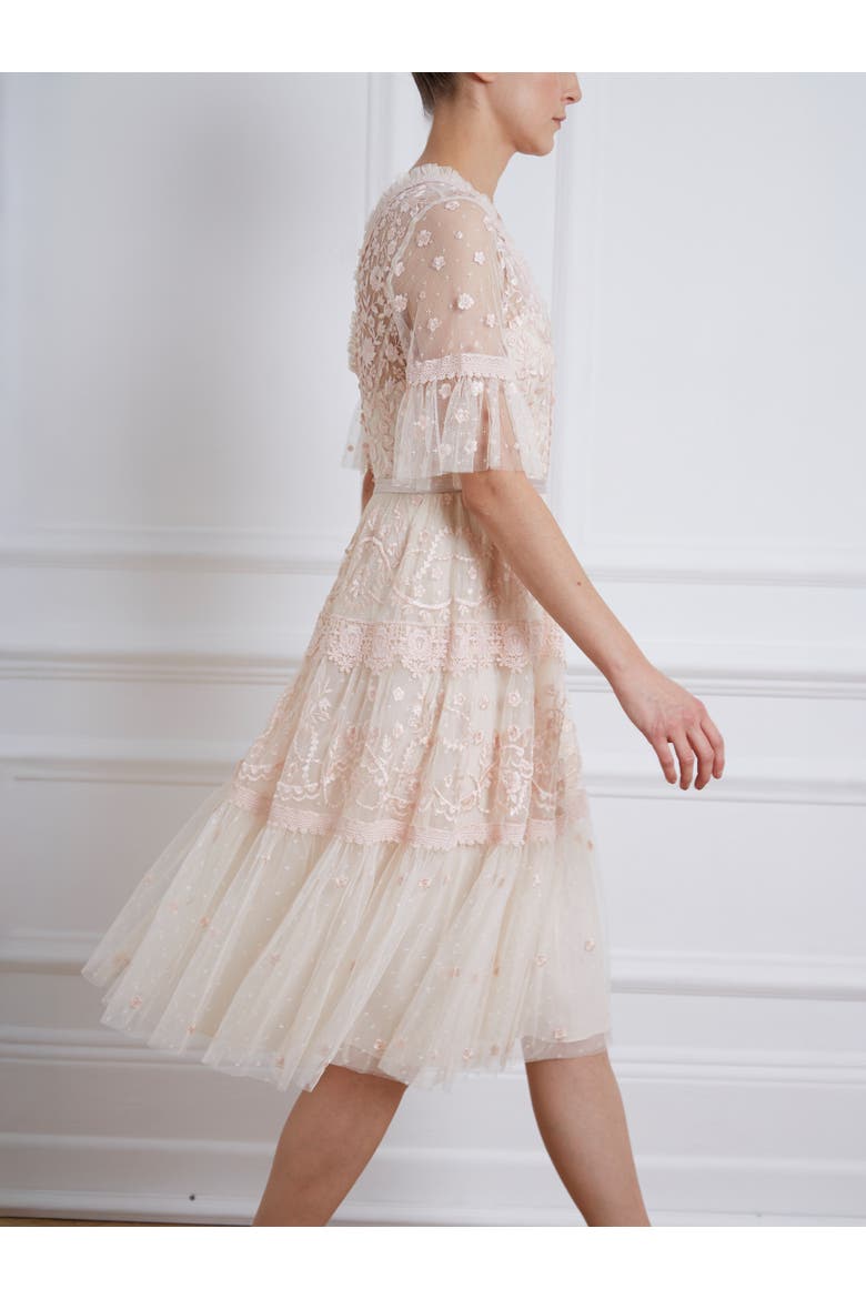 Midsummer Lace Dress, Alternate, color, Champagne/Ballet Slipper