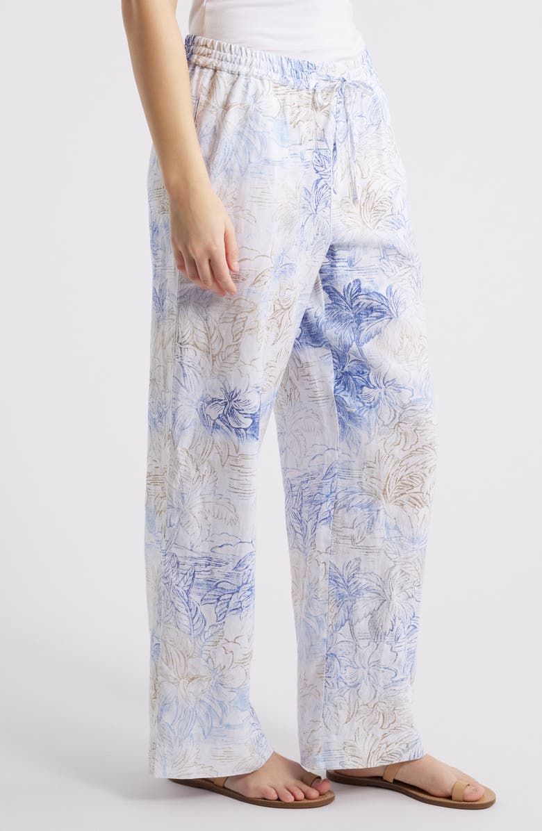 Tommy Bahama Dolce Easy Bay Floral Linen Drawstring Pants, Alternate, color,