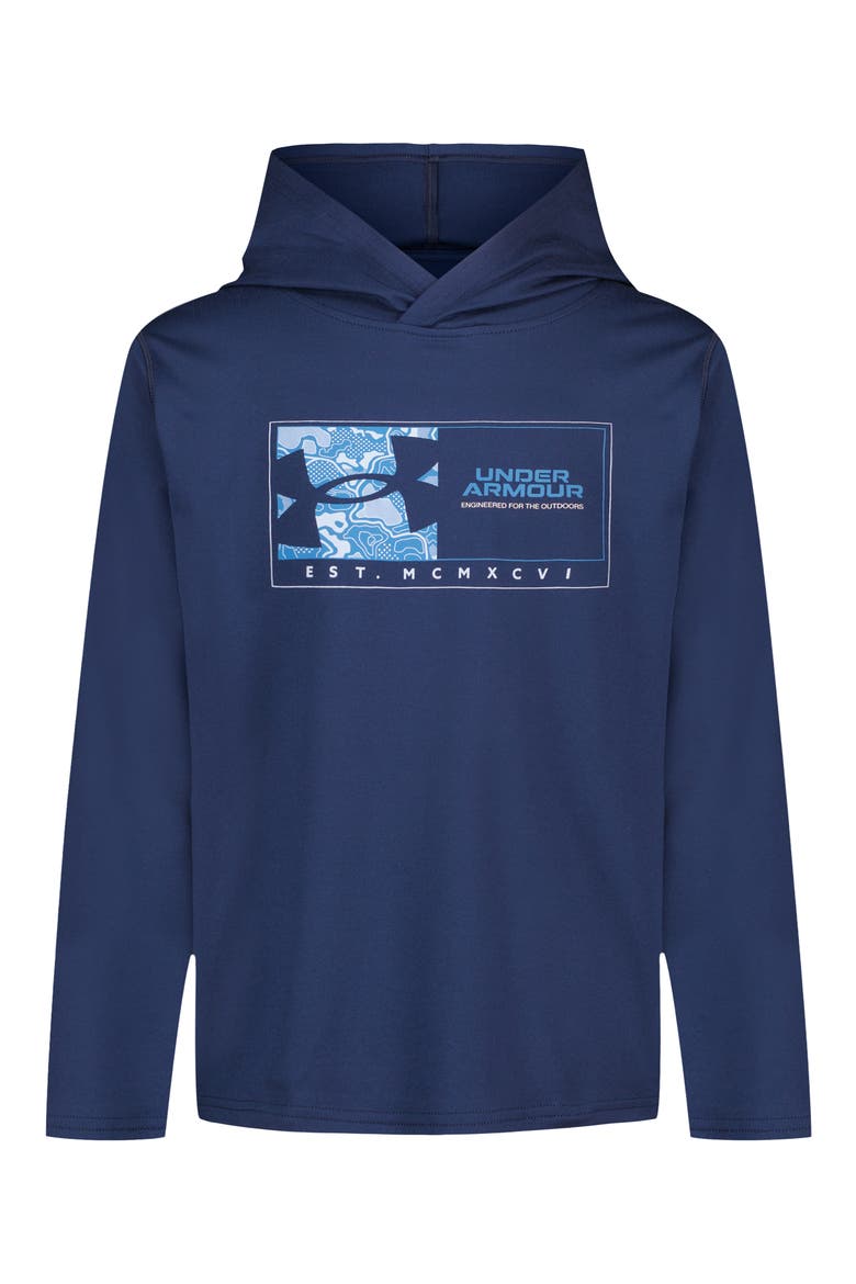 Kids' Latitude Box Graphic Hoodie, Main, color, BLACKOUT NAVY