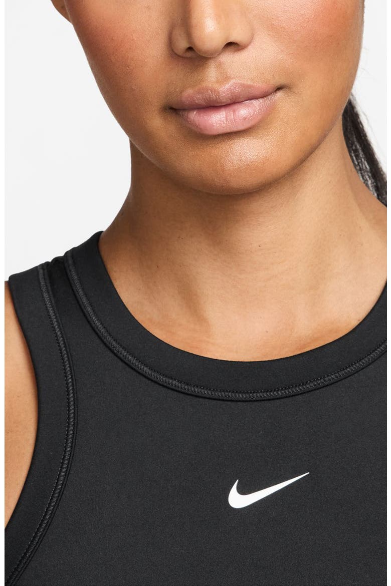 One Fitted Dri-FIT Cropped Tank Top, Alternate, color, 011 BLACK/WHITE