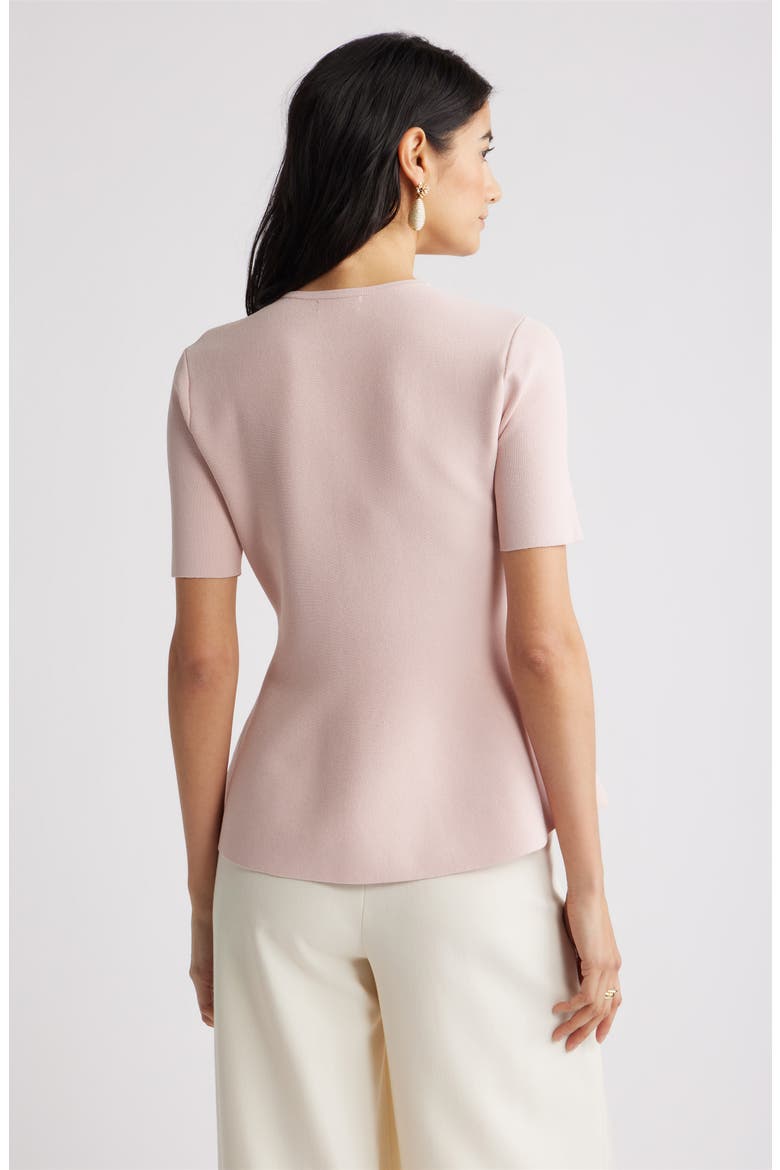 Short Sleeve Peplum Sweater, Alternate, color, PINK SMOKE