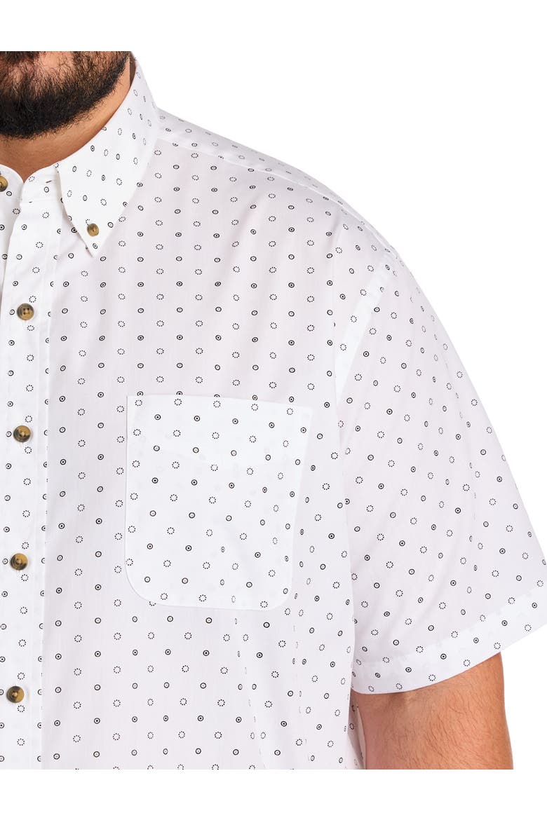 Big & Tall Easy-Care Dot Print Sport Shirt, Alternate, color, WHITE