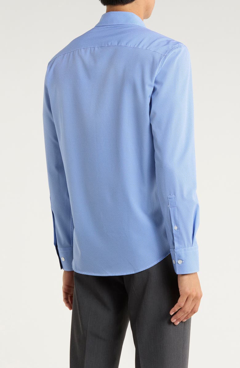 CONSTRUCT Micro Geometric Print Stretch Button-Up Shirt, Alternate, color, Blue