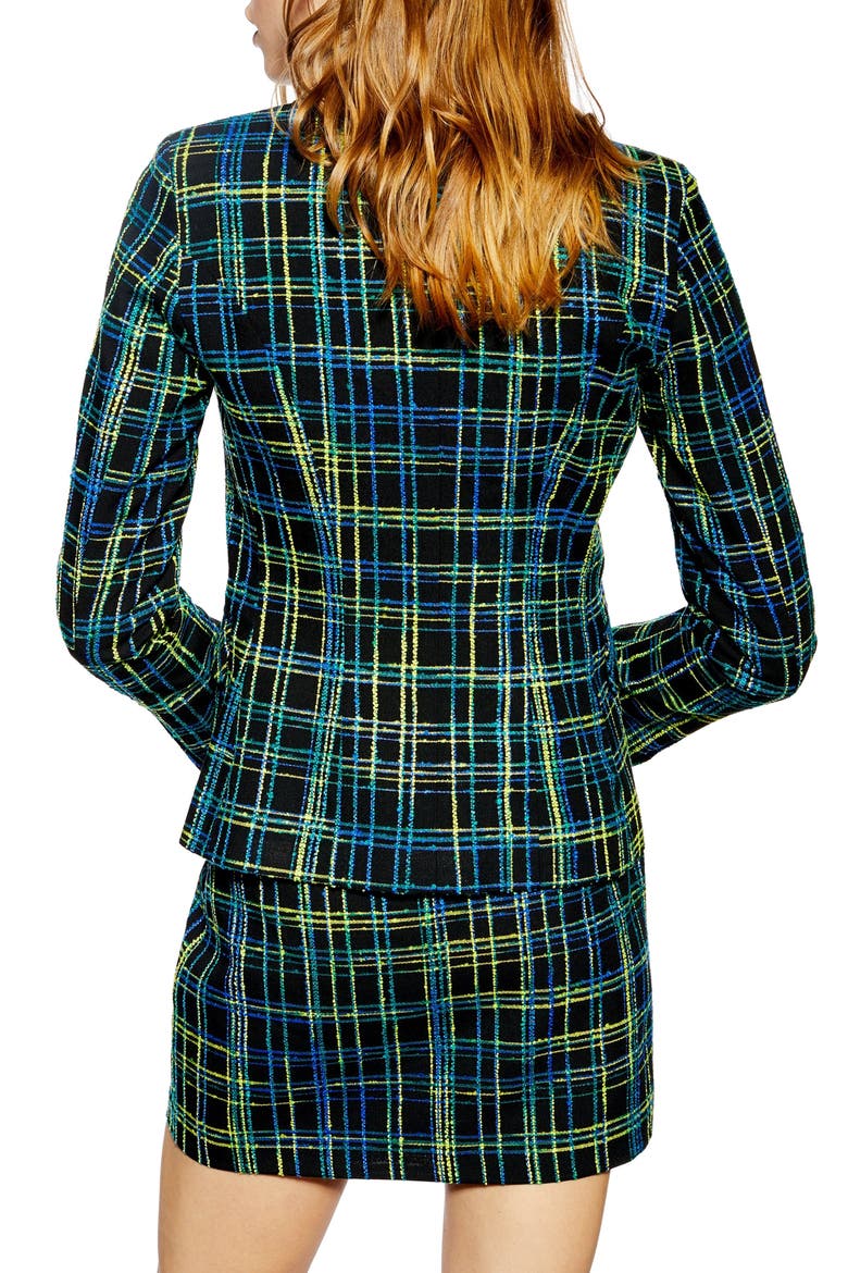 Bouclé Check Jacket, Alternate, color, BLACK MULTI