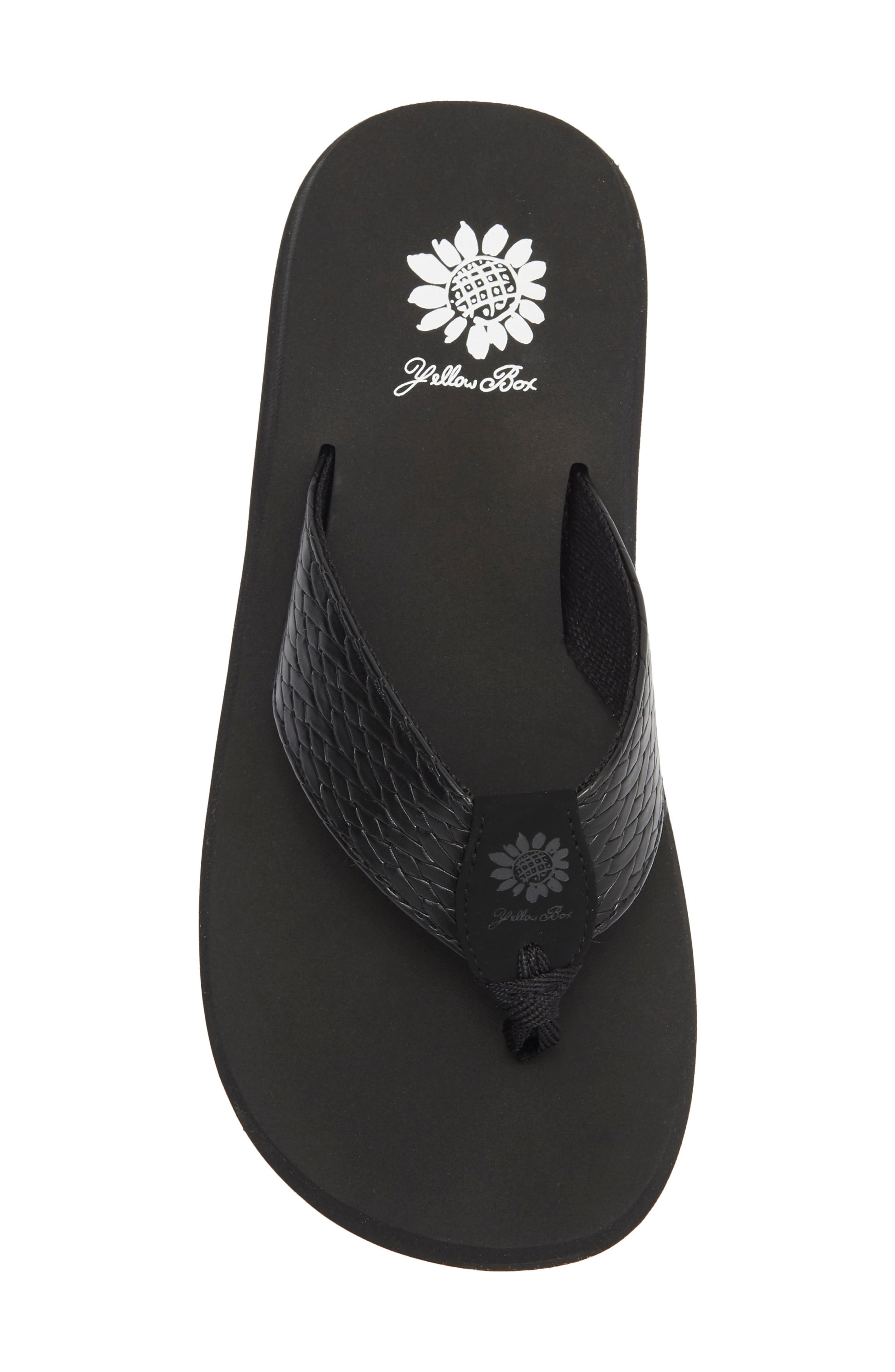 Yellow Box Premium Flax Platform Flip Flop, Alternate, color, Black