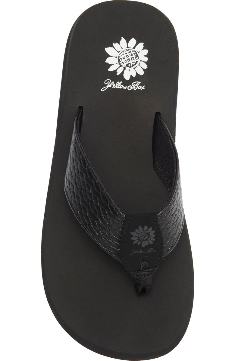 Yellow Box Premium Flax Platform Flip Flop, Alternate, color, Black