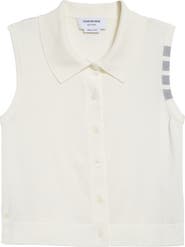 Thom Browne 4-Bar Crop Cotton Polo
