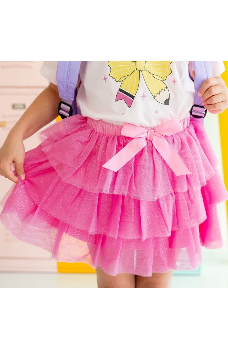 Sweet Wink Raspberry Bow Tiered Tutu, Alternate, color, Raspberry