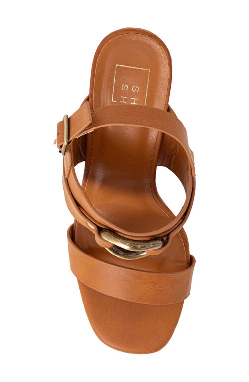 Shushop Hannah Block Heel Slingback Sandal In Brown