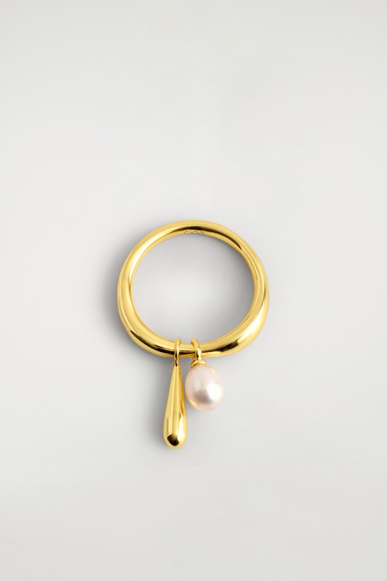 Teardrop-charm Ring, Alternate, color, GOLD