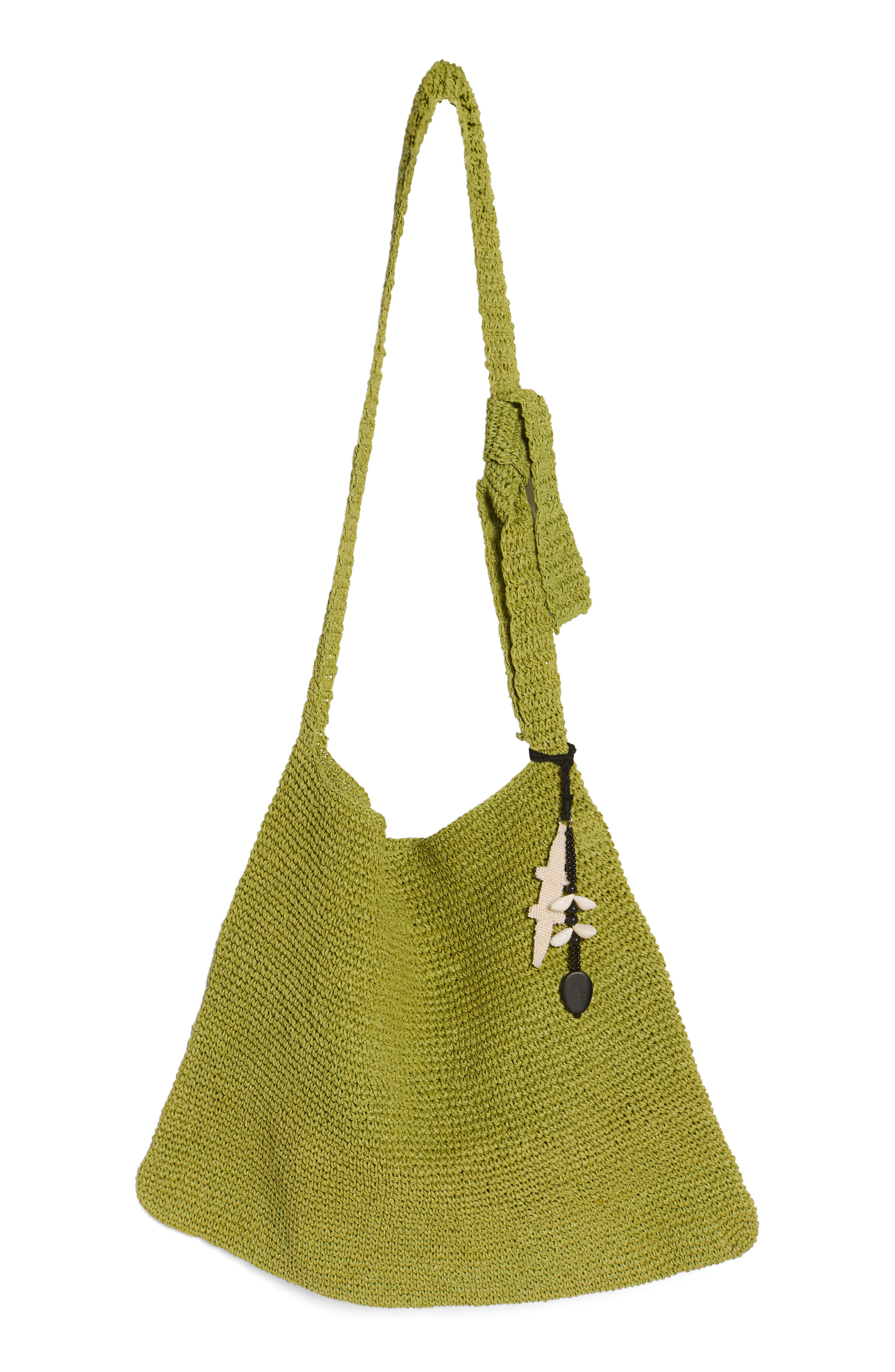 Free People Coastal Crush Straw Tote, Alternate, color, Matcha