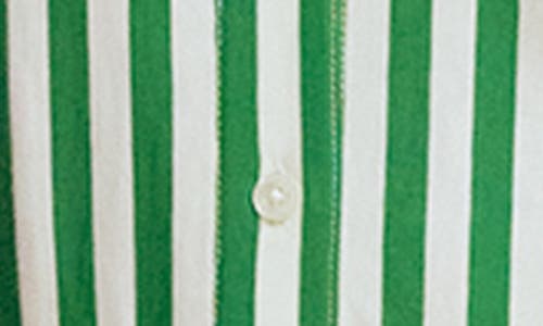 Boden Marcia Stripe Cap Sleeve Cotton Blend Jersey Shirtdress In Green