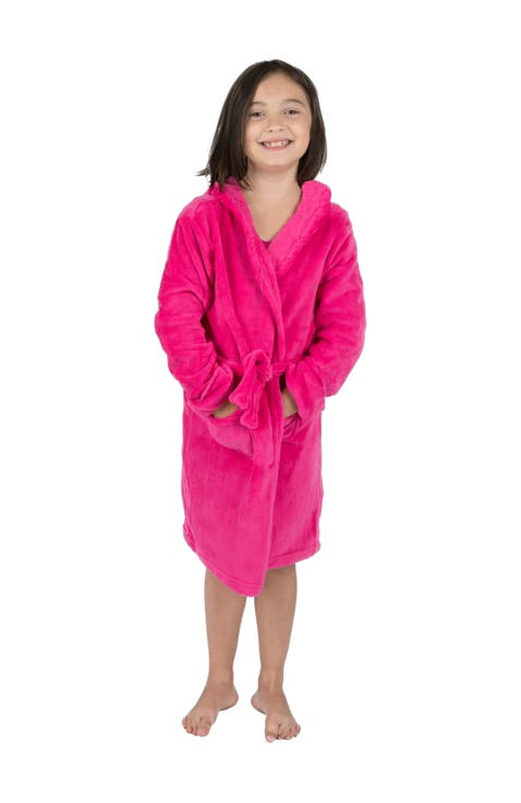 Kids Fleece Robe, Shawl Collar, Solid Colors