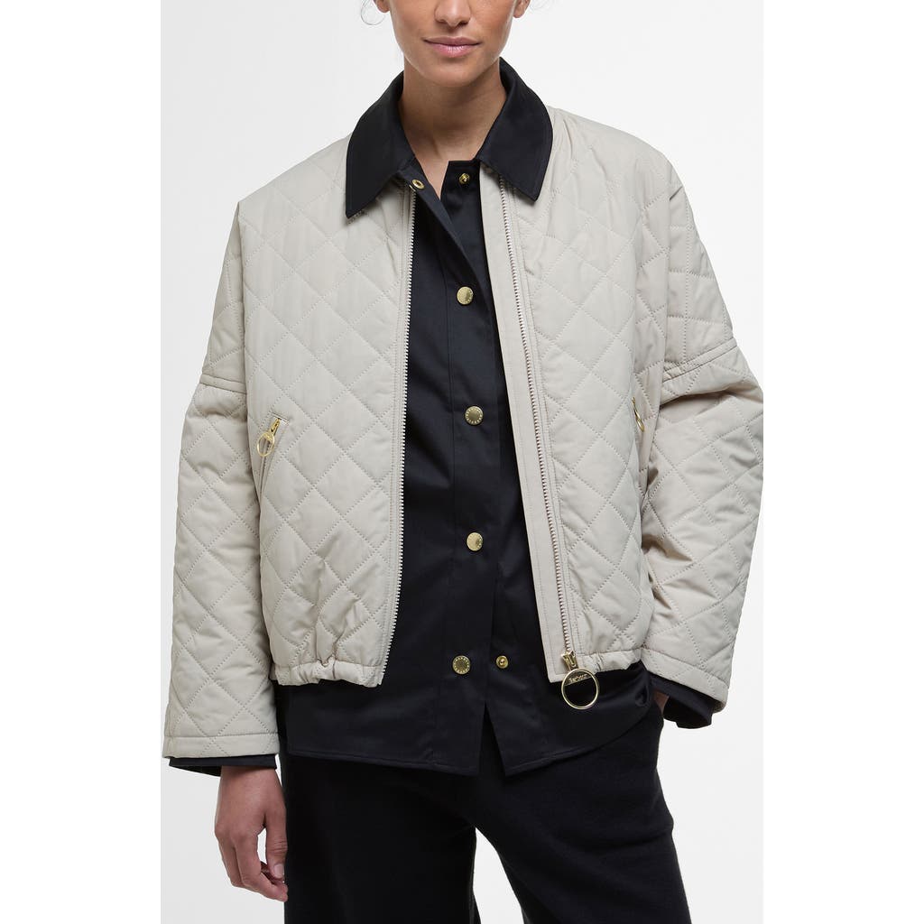 Barbour Emlyn Quilted Bomber Jacket In Neutral