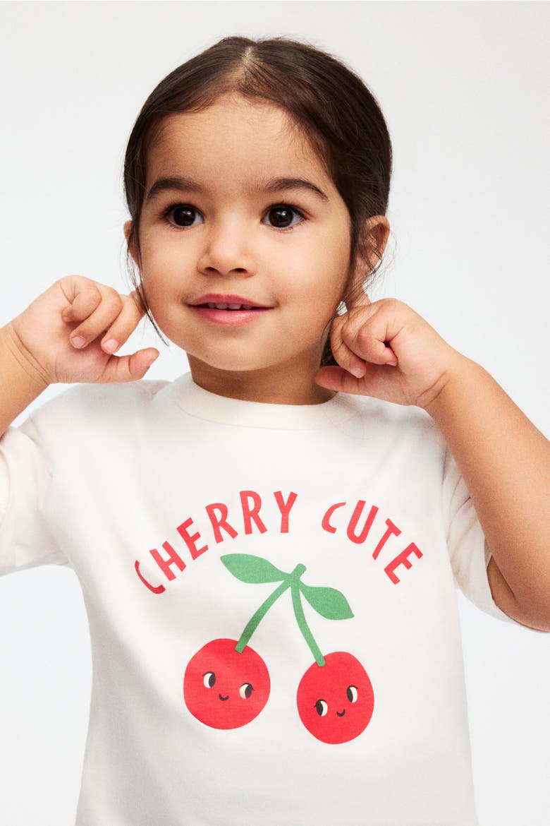 3-pack Cotton T-shirts, Main, color, White/Cherry Cute