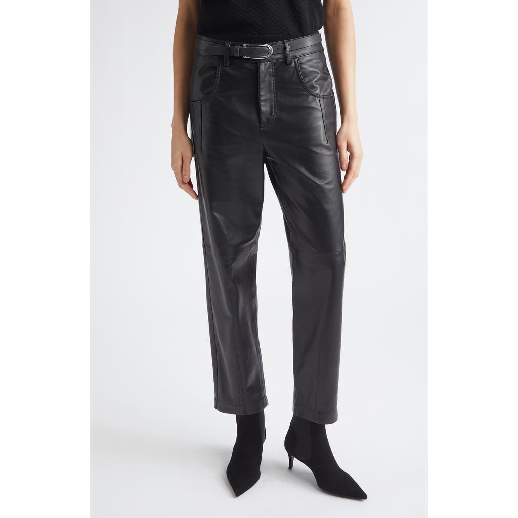 Eleventy Lambskin Leather Pants In 22 Black