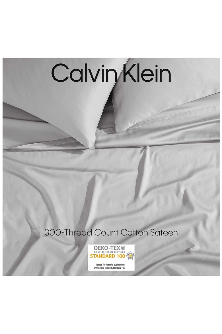 Pearl Edge 300 Thread Count Sateen Sheet Set, Alternate, color, GREY