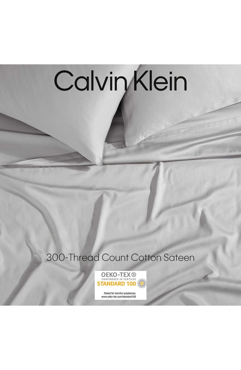 Calvin Klein Pearl Edge 300 Thread Count Sateen Sheet Set, Alternate, color, Grey